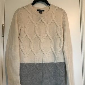 Cashmere Blend Crew Neck, Two Tone Sweater